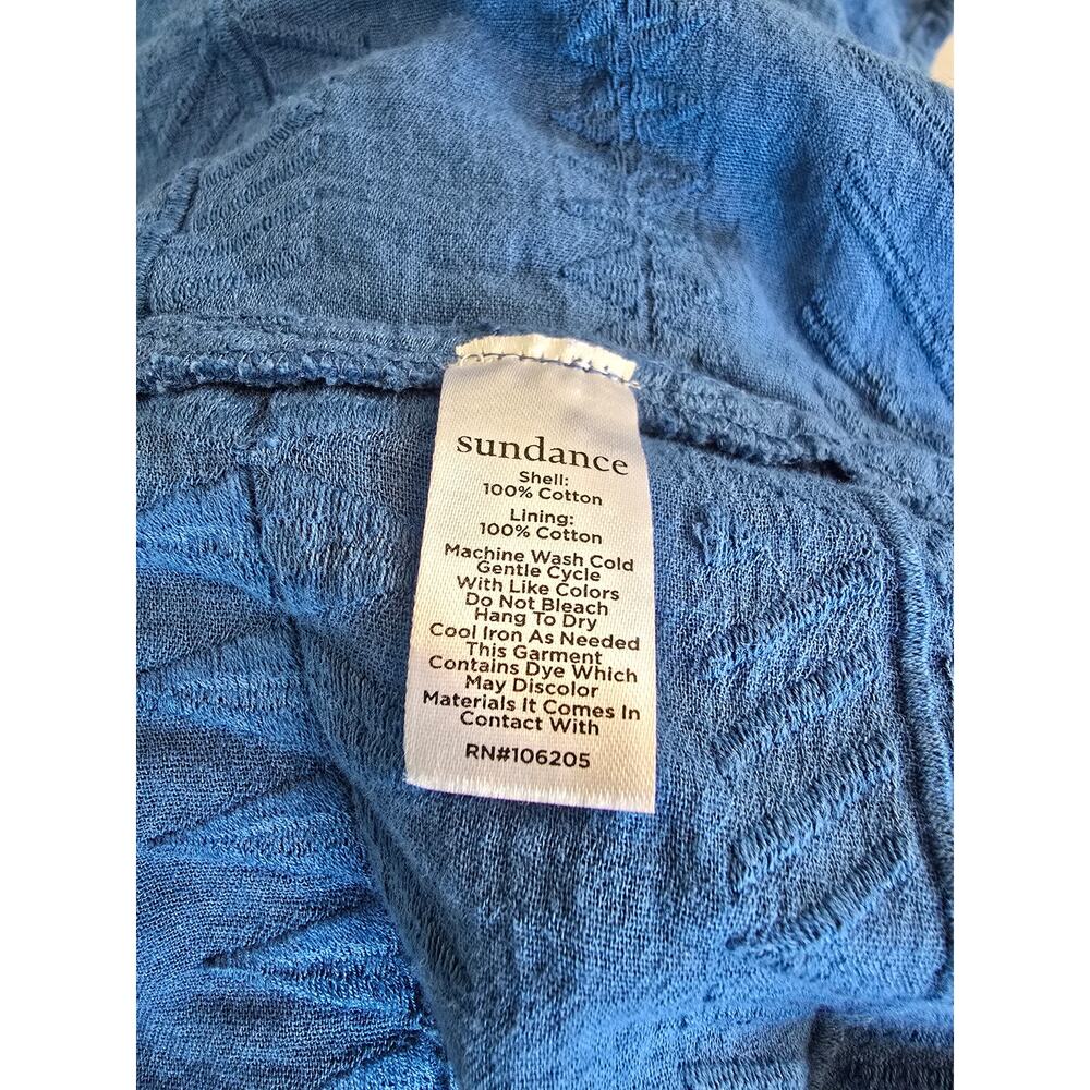 Sundance Blue Cotton Tunic Dress Size: XL Boho Embroidered Ruffle - Picture 5 of 5